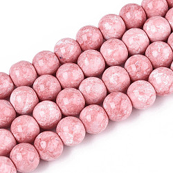 Baking Paint Glass Beads Strands, Round, Light Coral, 10~10.5mm, Hole: 1.2~1.5mm, about 83~84pcs/strand, 30.71~30.91 inch(78~78.5cm)(DGLA-N016-10mm-02)