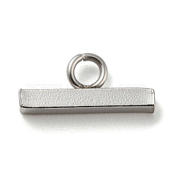 Non-Tarnish 304 Stainless Steel Charms, Rectangle Charm, Stainless Steel Color, 13x6x2mm, Hole: 2.3mm(STAS-Q310-08P)