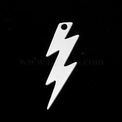 201 Stainless Steel Pendants, Laser Cut, Lightning, Stainless Steel Color, 29x10x1mm, Hole: 1.8mm(STAS-T056-LA703-1)