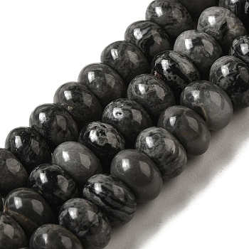 Natural Map Stone Beads Strands, Rondelle, 10x6~6.5mm, Hole: 1mm, about 59~61pcs/strand, 14.57~15.16 inch(37~38.5cm)
