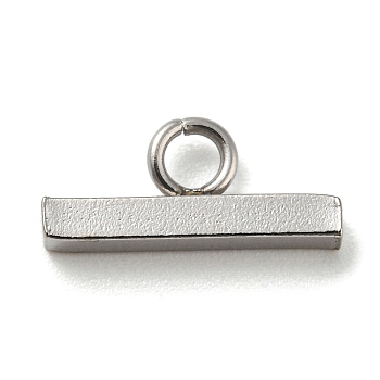 304 Stainless Steel Charms, Rectangle Charm, Stainless Steel Color, 13x6x2mm, Hole: 2.3mm