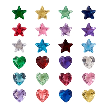 Cheriswelry 24 Style Glass Rhinestone Cabochons, DIY Accessories for Jewelry Pendant Making, Birthstone Color Style Rhinestone, Mixed Shapes, Mixed Color, 5mm, 240pcs/box