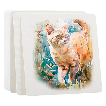 Painting Paper, Calligraphy Paper, Round, Square, 10x10x0.05cm, 50pcs/set