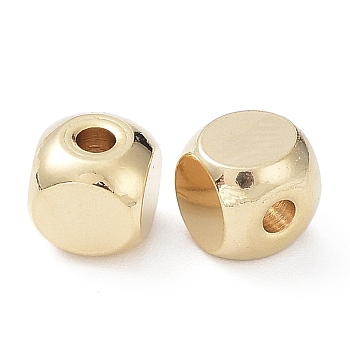 201 Stainless Steel Beads, Cube, Real 24K Gold Plated, 5x5x5mm, Hole: 1.6mm