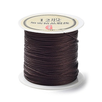 12-Ply Round Nylon Thread, with Spool, Coffee, 0.8mm, about 27.34 Yards(25m)/Roll