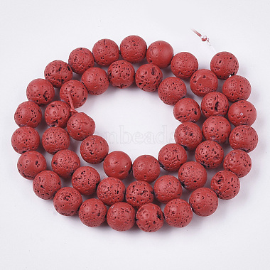 Spray Painted Natural Lava Rock Beads Strands(X-G-N0324-C-05)-2