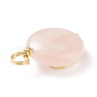 Naturel rose pendentifs en pierres fines de quartz(PALLOY-JF01751-05)-4