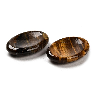 Natural Tiger Eye Oval Worry Stone(G-R487-01D)-3