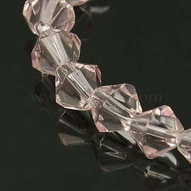 4mm Pink Bicone Glass Beads