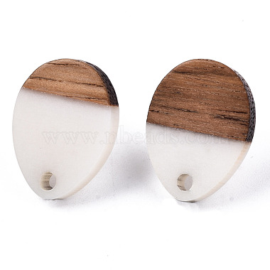 Resin & Walnut Wood Stud Earring Findings(MAK-N032-006A-H01)-3