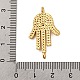 Rack Plating Brass Micro Pave Clear Cubic Zirconia Religion Hamsa Hand Connector Charms(KK-Z070-11G)-3