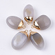 Electroplate Natural Grey Agate Pendants(G-S344-81)-1