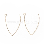 Ion Plating(IP) 316 Stainless Steel Earrings Finding, Earring Hooks, with Horizontal Loop, Golden, 40x25x0.7mm, Hole: 2.5mm, 21 Gauge, Pin: 0.7mm(X-STAS-B025-02G)