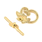 Leaf Tibetan Style Toggle Clasps, Lead Free, Cadmium Free and Nickel Free, Antique Golden, Leaf: 19x24mm, Bar: 5.5x29.5mm, Hole: 1.6mm.(GLF0676Y-NF)