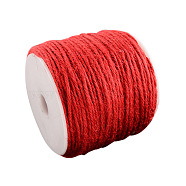 Colored Jute Cord, Jute String, Jute Twine, 3-Ply, for Jewelry Making, Red, 2mm, about 109.36 yards(100m)/roll(OCOR-R008-2mm-009)