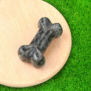 Natural Labradorite Carved Healing Bone Figurines, Reiki Energy Stone Display Decorations, 34x20x10~14mm(PW-WG39010-08)