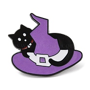 Halloween Theme Alloy Enamel Brooch, Pin for Backpack Clothes, Hat, 26x28.5x1.5mm(JEWB-E022-02EB-02)
