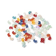 Transparent Glass Beads, Bowknot, Mixed Color, 10x14x5.5mm, Hole: 1.2mm(GLAA-O023-17)
