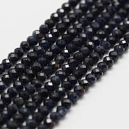 Natural Sapphire Bead Strands, Grade AA, Faceted, Round, 2~2.3mm, Hole: 0.5mm, about 160~169pcs/strand, 12.5 inch~12.9 inch(320~330mm)(G-P270-2mm-23)