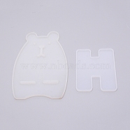 Bear Mobile Phone Holder  Silicone Molds, Resin Casting Molds, For UV Resin, Epoxy Resin Craft Making, White, 161x115x6.5mm(DIY-TAC0007-91)