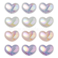 UV Plating Rainbow Iridescent Imitation Jelly Acrylic Beads, Heart, Mixed Color, 16x21x11mm, Hole: 2mm(OACR-C007-08)