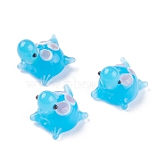 Handmade Lampwork Beads, Turtle, Deep Sky Blue, 18.5~20x14.5~17.5x16.5mm, Hole: 1.8mm(LAMP-D015-03A)