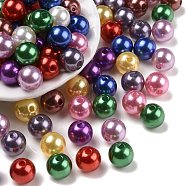 Imitation Pearl Acrylic Beads, Dyed, Round, Mixed Color, 10x9.5mm, Hole: 2.5mm, about 1070pcs/pound(PL611)
