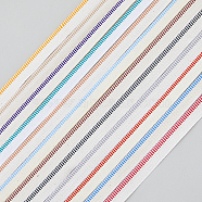 12Pcs 12 Colors Polyester Book Headbands, with Metallic Wire Twist Ties, Mixed Color, Headbands: 13x1mm, 1.5 yards/pc, 1pc/color; Twist Ties: 120x4mm, 12pcs(OCOR-BC0005-89)