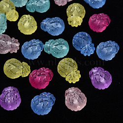 Frosted Acrylic Beads, Pineapple, Mixed Color, 14x11x10mm, Hole: 1.8mm(X-MACR-S373-49K)