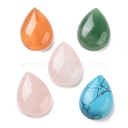 Gemstone Cabochons, Mixed Stone, teardrop, Mixed Color, 25x18x7mm(G-G525-18x25mm-M1)