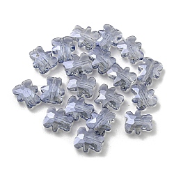 100Pcs Electroplate Glass Beads, Pearl Luster Plated, Bear, Slate Gray, 9.5x8.5x3.5mm, Hole: 1mm(EGLA-P058-PL01)