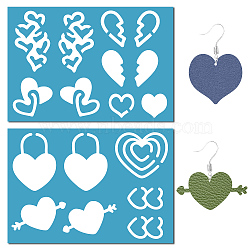 Acrylic Earring Handwork Template, Card Leather Cutting Stencils, Heart, 130x90x2mm, 2pcs/set(DIY-WH0359-058)