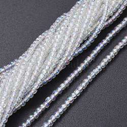 Electroplate Glass Beads Strands, AB Color Plated, Round, Clear AB, 2.5mm, Hole: 0.7mm, about 177pcs/Strand, 14.09 inch(35.8cm)(EGLA-K014-A-AB01)