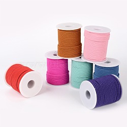 Round Polyester Cords, Mixed Color, 3mm, about 20m/roll(OCOR-L031-M)