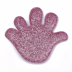 Glitter PU Patches, with Non Woven Fabric Back and Sponge Inside, Palm, Violet, 67x71x3.5mm(FIND-S282-09E)