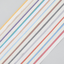 12Pcs 12 Colors Polyester Book Headbands, with Metallic Wire Twist Ties, Mixed Color, Headbands: 13x1mm, 1.5 yards/pc, 1pc/color; Twist Ties: 120x4mm, 12pcs(OCOR-BC0005-89)