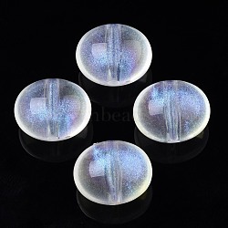 Transparent Acrylic Beads, Glitter Powder, Oval, Clear, 15x12x12mm, Hole: 2mm, about 347pcs/500g(OACR-N008-088)