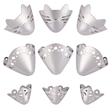 6Pcs 3 Style Alloy Shoes Creases Protector, Iron Toe Cap Covers, Prevent Shoes Crease Indentation Anti-Wrinkle, for High-Heeled Shoes Decorate Accessories, Platinum, 24~35x29~37.5x24.5~28mm, Hole: 2~3mm, 2pcs/style