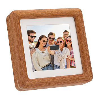 Wood Photo Frame Stand, Square, Peru, 119x119x29mm