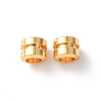 Brass Beads, Column, Rack Plating, Long-Lasting Plated, Cadmium Free & Lead Free, Real 24K Gold Plated, 5x4mm, Hole: 3mm