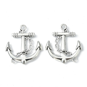 Alloy Pendants, Lead Free and Cadmium Free, Antique Silver, about 32mm long, 27mm wide, 4mm thick, hole: 2.5mm
