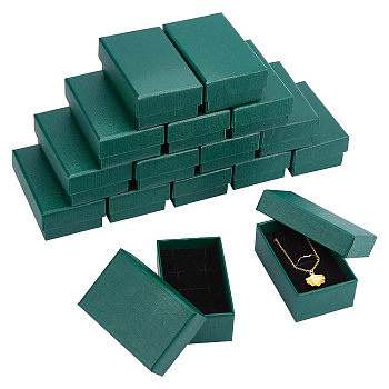 Paper Box, Snap Cover, with Sponge Mat, Jewelry Box, Rectangle, Dark Slate Gray, 8.1x5.1x3.2cm