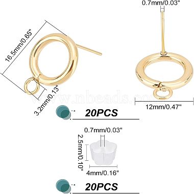 20Pcs 304 Stainless Steel Stud Earring Findings(STAS-UN0038-68)-3