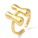 Initials Brass Open Cuff Ring for Women(RJEW-N046-02H-G)-1