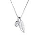 TINYSAND Leaf & Pinecone 925 Sterling Silver Cubic Zirconia Pendant Necklaces(TS-N337-S)-1