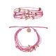 Multi String Cord Bracelet with Initial Letter A Charm(BJEW-SW00042-01)-1
