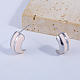 Pink C-shaped Brass Stud Earrings(QG1885)-2