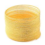 Iron Jewelry Wire, Textured Round, for Beaded Jewelry Making, Golden, 1.2mm, Inner Diameter: 58mm(IFIN-E025-03A-G)