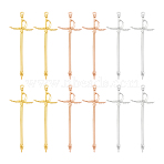 48Pcs 3 Colors Alloy Sword Pendants, Mixed Color, 66x24mm, 16pcs/color(FIND-UN0003-12)