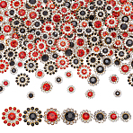 200Pcs 2 Colors Iron Rhinestones Cabochons, Flower, Mixed Color, 9~14x4mm, 100pcs/color(FIND-WR0012-35)